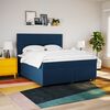 vidaXL Cama com molas/colch&atilde;o 180x200 cm tecido azul