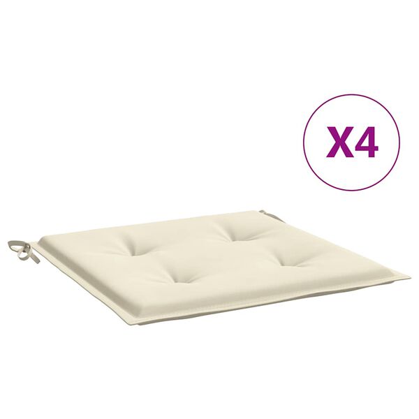 vidaXL Almofadões p/ cadeiras jardim 4pcs 40x40x4 cm oxford cor creme