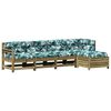 vidaXL 5 pcs conjunto lounge de jardim c/ almofad&otilde;es pinho impregnado