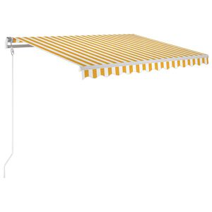 vidaXL Toldo retr&aacute;til manual 350x250 cm amarelo e branco