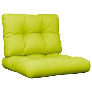 vidaXL Almofad&otilde;es para m&oacute;veis de paletes 2 pcs tecido verde brilhante