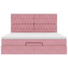 vidaXL Estrutura de cama otomana com colch&otilde;es 160x200 cm veludo rosa