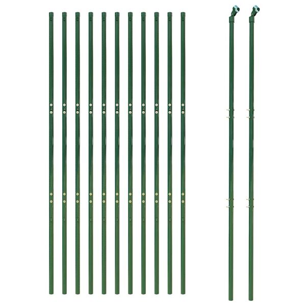vidaXL Cerca de malha de arame 1,6x25 m a&ccedil;o galvanizado verde
