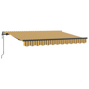 vidaXL Toldo retr&aacute;til Amarelo e Cinza 250 x 200 cm tecido