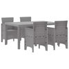 vidaXL Conjunto de Jantar para Jardim 5 pcs Cinzento-claro Rattan Polt
