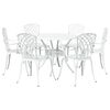 vidaXL Conjunto de Jantar para Jardim 7 unid. Branco Alum&iacute;nio