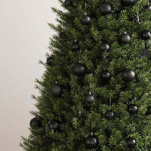 vidaXL 111 pcs conjunto de enfeites de Natal poliestireno preto