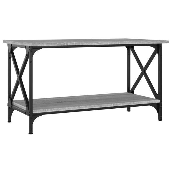 vidaXL Mesa de centro 80x45x45cm derivados madeira/ferro cinza sonoma