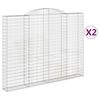 vidaXL Cestos gabi&atilde;o arqueados 2pcs 300x30x220/240cm ferro galvanizado