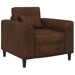 vidaXL poltrona Castanho Couro Suede Sint&eacute;tico