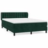 vidaXL Cama com molas/colch&atilde;o 140x200 cm veludo verde-escuro