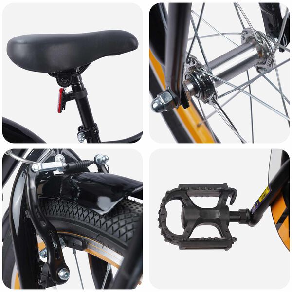 vidaXL Bicicleta Infantil 20 Polegadas para 6-11 Anos Laranja e Preto