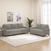 vidaXL 2 pcs conjunto de sofás com almofadões veludo cinzento-claro