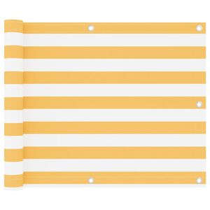 vidaXL Tela de varanda 75x300 cm tecido Oxford branco e amarelo