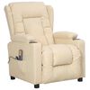 vidaXL Poltrona de massagens tecido cor creme