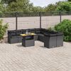 vidaXL 11 pcs conjunto sof&aacute;s de jardim c/ almofad&otilde;es vime PE preto