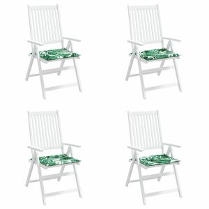 vidaXL Almofadas de cadeira 4 pcs Padr&atilde;o de Folhas 50 x 50 x 4 cm