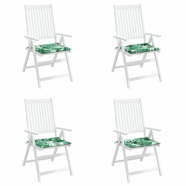 vidaXL Almofadas de cadeira 4 pcs Padr&atilde;o de Folhas 50 x 50 x 4 cm