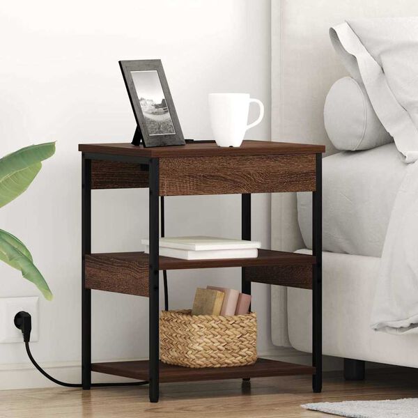 vidaXL Arm&aacute;rio de Cabeceira Carvalho Marrom 41 x 31 x 51 cm