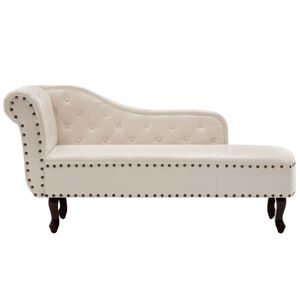 vidaXL Chaise longue couro artificial branco nata