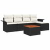 vidaXL Conjunto de Sof&aacute; de Jardim 6 unid. Preto e Creme vime PE