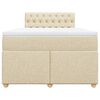 vidaXL Cama boxspring com colch&atilde;o 120x190 cm tecido cor creme