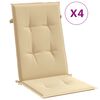 vidaXL Almofad&otilde;es para cadeiras altas 4 pcs mesclado tecido bege