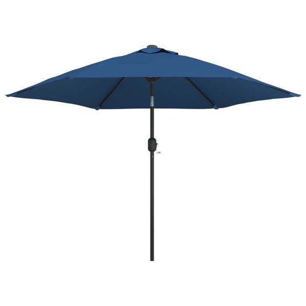 vidaXL Guarda-sol exterior c/ poste metal 300 cm azul-ciano
