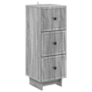 vidaXL Gabinete de Gavetas Sonoma Cinzento 33 x 34,5 x 90 cm