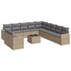 vidaXL 12 pcs conjunto de sof&aacute;s p/ jardim com almofad&otilde;es vime PE bege