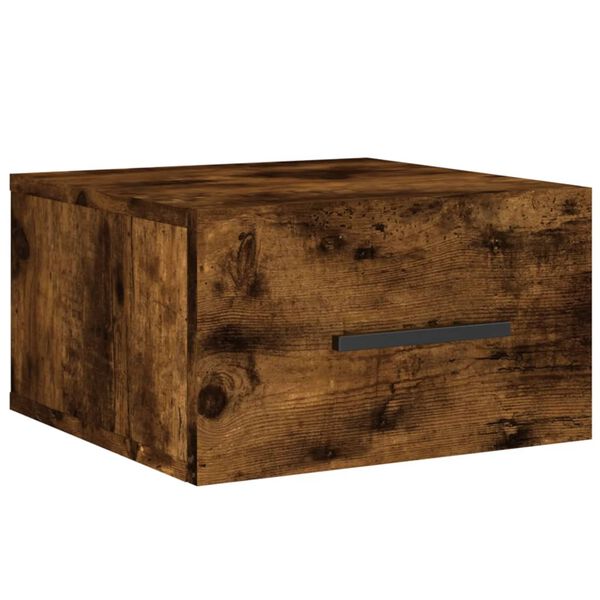 vidaXL Mesa de cabeceira de parede 35x35x20 cm cor carvalho fumado