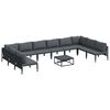 vidaXL Conjunto de Sof&aacute; de Jardim 11 unid. Preto A&ccedil;o