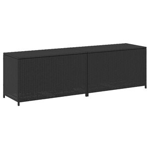vidaXL Caixa de arruma&ccedil;&atilde;o para jardim 200x50x60 cm vime PE preto