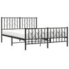 vidaXL Estrutura de cama com cabeceira e p&eacute;s 135x190 cm metal preto