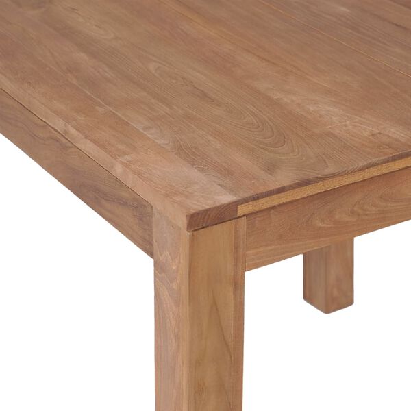 vidaXL Mesa de jantar teca maci&ccedil;a com acabamento natural 82x80x76 cm