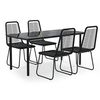 vidaXL 5 pcs Conjunto de jantar para jardim preto