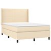 vidaXL Cama box spring c/ colch&atilde;o e LED 140x190 cm tecido cor creme