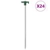 vidaXL Estacas para tenda 24 pcs 25 cm 7 mm a&ccedil;o galvanizado e PP
