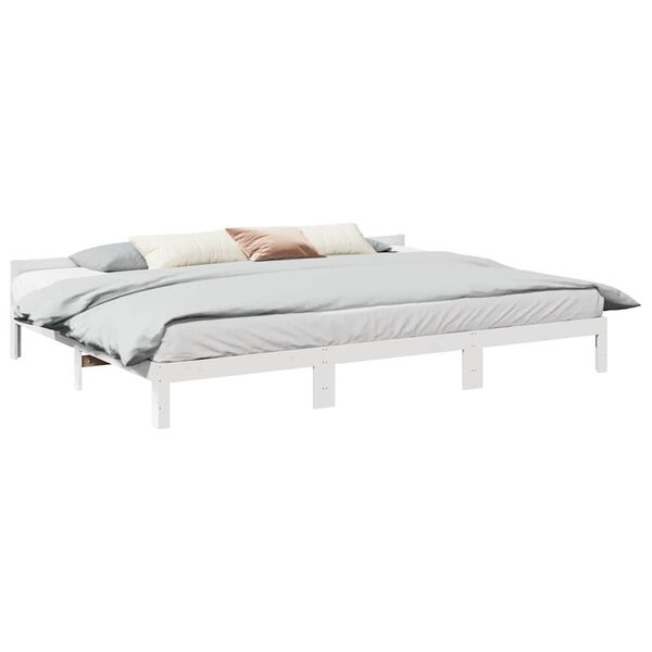 vidaXL Estrutura de cama familiar sem colchão branco 240x200 cm