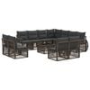 vidaXL Conjunto de Sof&aacute; de Jardim 12 pcs Cinza e Cinza Escuro vime PE