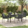 vidaXL Conjunto de Jantar para Jardim 5 pcs Preto e Cinza Rattan de PE