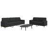 vidaXL 2 pcs conjunto de sof&aacute;s com almofadas decorativas tecido preto