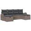 vidaXL Conjunto de Sof&aacute; de Jardim 6 unid. Cinzeto vime PE