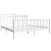 vidaXL Estrutura de cama super king 180x200 cm madeira maciça branco