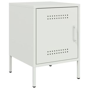 vidaXL Mesa de cabeceira 36x39x50,5 cm a&ccedil;o branco