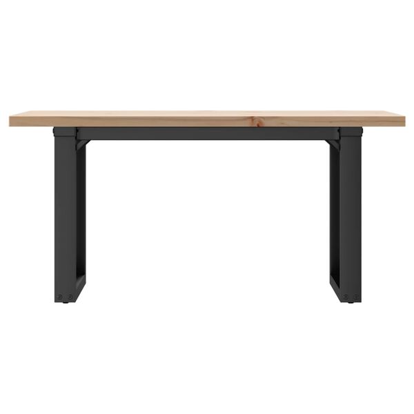vidaXL Mesa de centro estrutura em O 90x40x45,5 cm pinho/aço