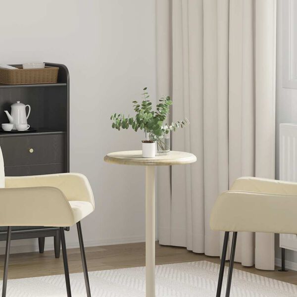 vidaXL Tampo de mesa &Oslash;40x2,5 cm m&aacute;rmore cor creme