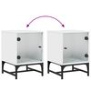 vidaXL Mesa de cabeceira c/ porta de vidro 35x37x50 cm branco