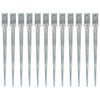 vidaXL Estacas de enterrar 12 pcs 7x7x90 cm a&ccedil;o galvanizado prateado