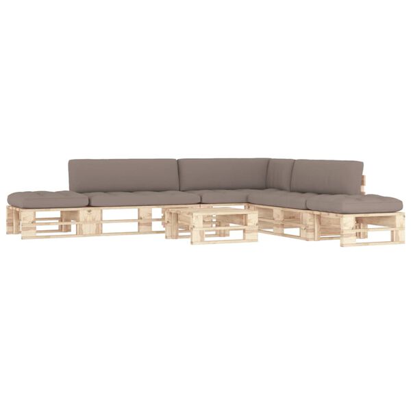 vidaXL 6 pcs conj. lounge paletes c/ almofad&otilde;es pinho impregnado